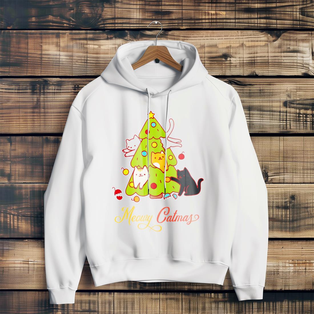 Meowy Catmas Funny Cat Christmas Quote Shirt Product Photo 2