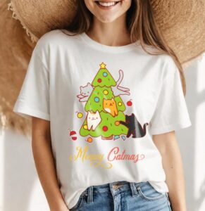 Meowy Catmas Funny Cat Christmas Quote Shirt Product Photo 4