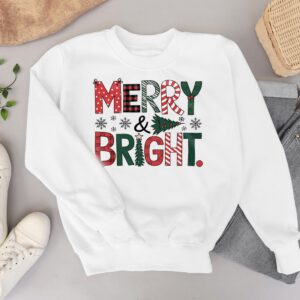 Merry & Bright Christmas Holiday Cheer Festive Design Shirt Product Photo 3