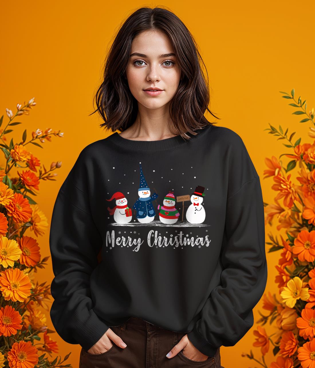 Merry Christmas Snowman Christmas Holiday For Men Women Kids Shirt Product Photo 2