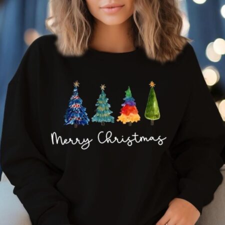 Merry Christmas Tree Sweatshirt Product Photo 1