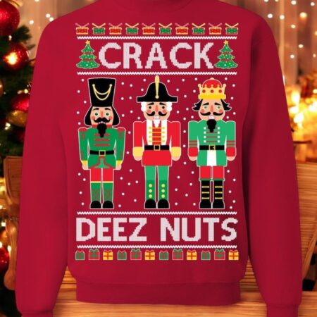 Oncoast Crack Deez Nuts Ugly Christmas Sweater Sweatshirt Product Photo 1