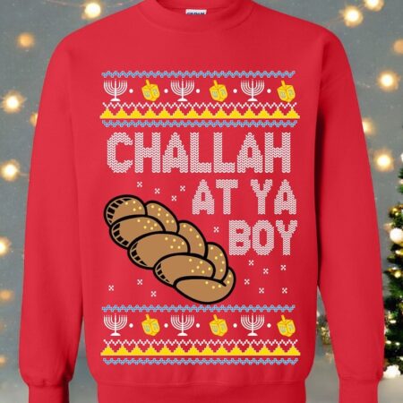 Oncoast Hanukah Challah At Ya Boy Christmas Sweater Sweatshirt Product Photo 1