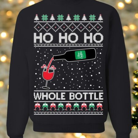 Oncoast Ho Ho Ho Whole Bottle Christmas Sweater Sweatshirt Product Photo 1