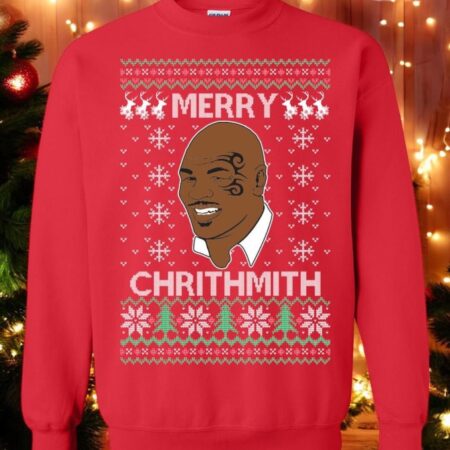 Oncoast Mike Tyson Merry Chrithmith Ugly Christmas Sweater Sweatshirt Product Photo 1