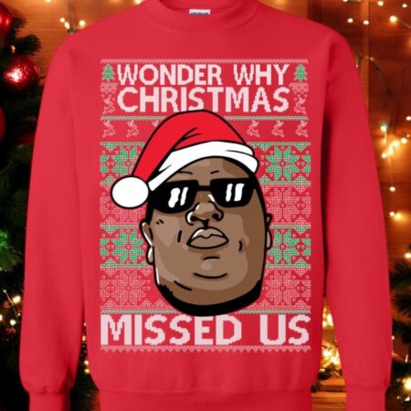 Oncoast Wonder Why Christmas Missed Us Ugly Christmas Sweater Sweatshirt Product Photo 1