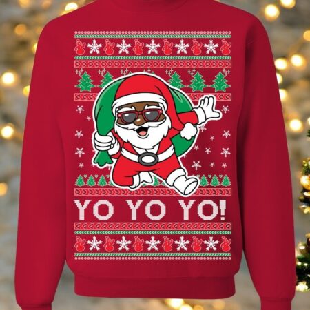 Oncoast Yo Yo Yo Ugly Christmas Sweater Sweatshirt Product Photo 1