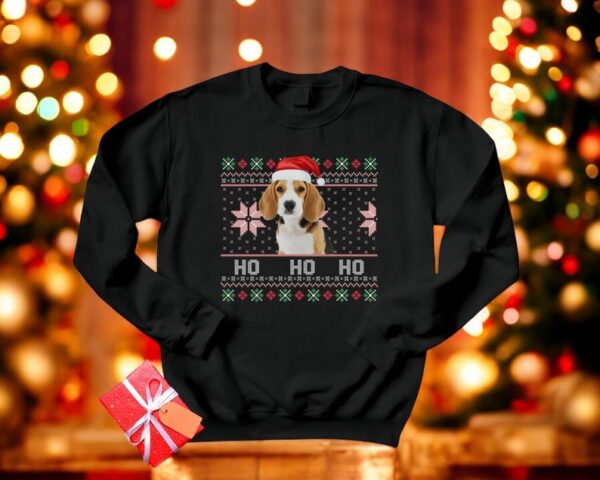 Santa Hat On Pet Custom Christmas Sweatshirt Product Photo 1