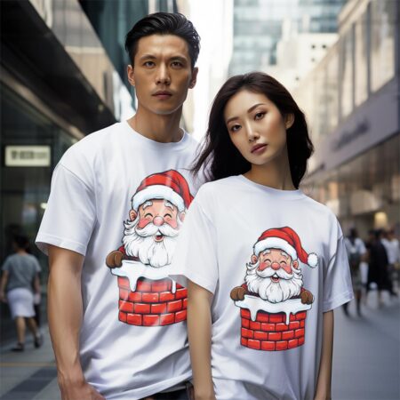 Santa In Snowy Chimney Christmas Shirt Product Photo 1