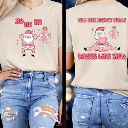 Sarcastic Pink Santa Christmas Sweatshirt Product Photo 1