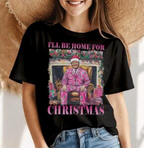 Vintage Funny Humorous Trump I'll Be Home For Christmas Shirt Product Photo 4