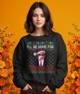 Vintage Funny Humorous Trump I'll Be Home For Christmas T-Shirt Product Photo 2