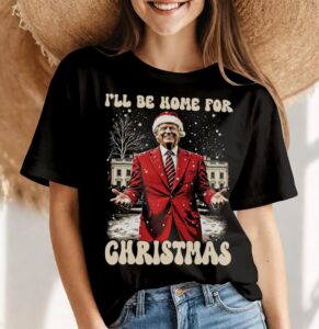 Vintage Humorous Trump I'll Be Home For Christmas 2024 Shirt Product Photo 4