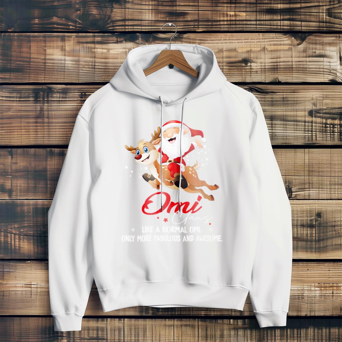 Vintage Xmas Omi Claus Like A Normal Omi Santa Claus Reindeer Merry Christmas Shirt Product Photo 2