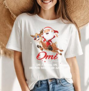 Vintage Xmas Omi Claus Like A Normal Omi Santa Claus Reindeer Merry Christmas Shirt Product Photo 4