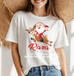 Vintage Xmas Rara Claus Like A Normal Rara Santa Claus Reindeer Merry Christmas Shirt Product Photo 4