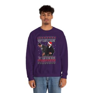 Will Smith Slapping Chris Rock Keep Santa's Name Uot Your Fuckin' Mouth Ugly Christmas Sweater Sweatshirt Product Photo 11