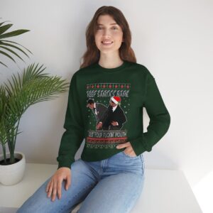 Will Smith Slapping Chris Rock Keep Santa's Name Uot Your Fuckin' Mouth Ugly Christmas Sweater Sweatshirt Product Photo 8