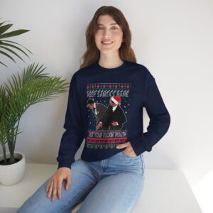 Will Smith Slapping Chris Rock Keep Santa's Name Uot Your Fuckin' Mouth Ugly Christmas Sweater Sweatshirt Product Photo 9