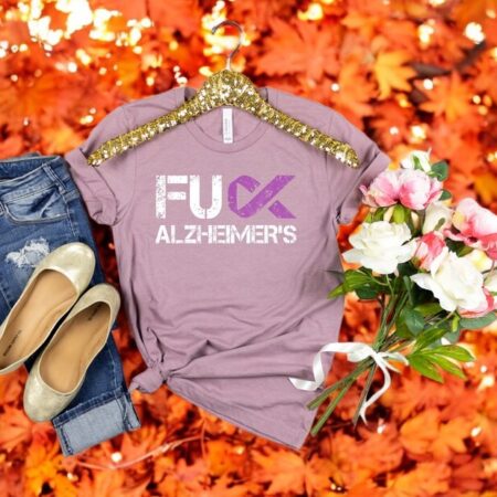 Alzheimers Awareness Tee, Purple Ribbon Alzheimers Shirrt Product Photo 1