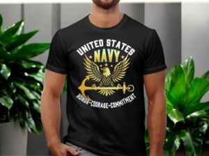 Bold Navy Eagle Graphic T-Shirt Product Photo 2