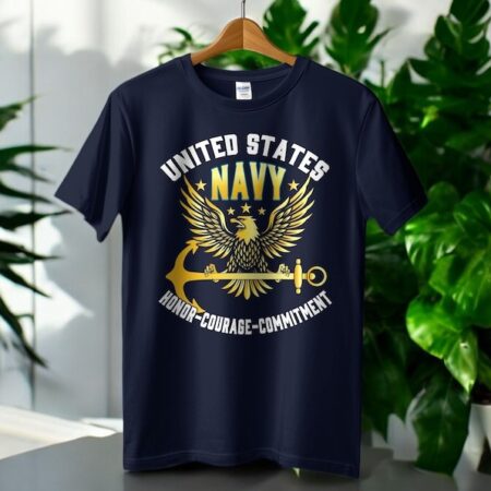 Bold Navy Eagle Graphic T-Shirt Product Photo 1