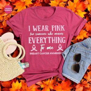 Breast Cancer Awareness I Wear Pink Eveything Shirt Product Photo 3