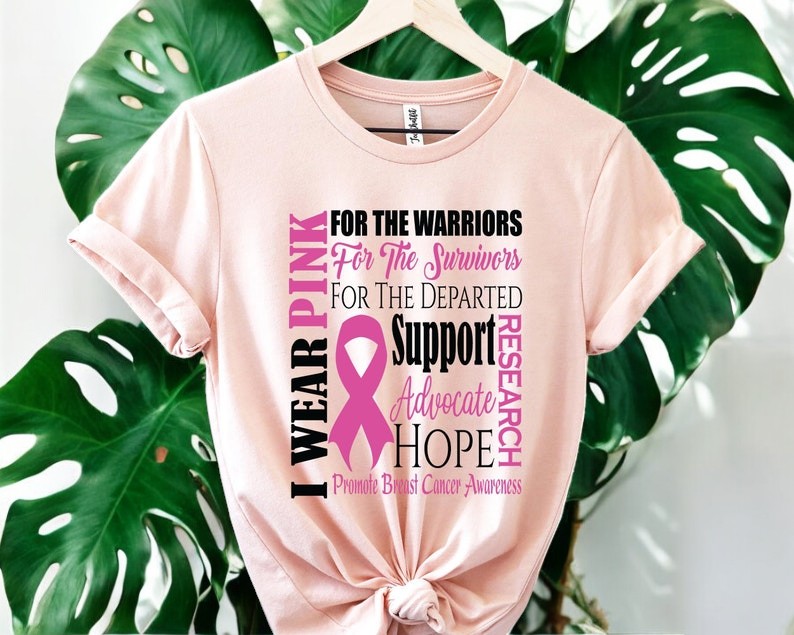 Breast Cancer Awareness I Wear Pink Shirt Product Photo 2