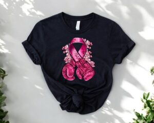 Breast Cancer Boxing Gloves Shirt Product Photo 2