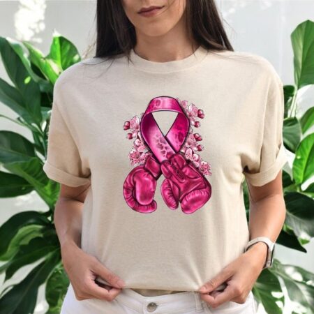 Breast Cancer Boxing Gloves Shirt Product Photo 1