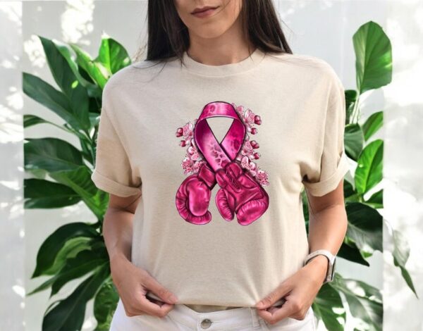 Breast Cancer Boxing Gloves Shirt Product Photo 1