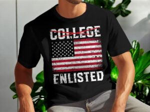 College Enlisted American Flag Shirt Product Photo 3