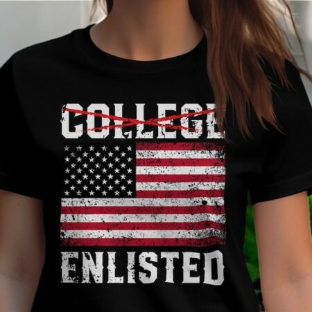 College Enlisted American Flag Shirt Product Photo 1