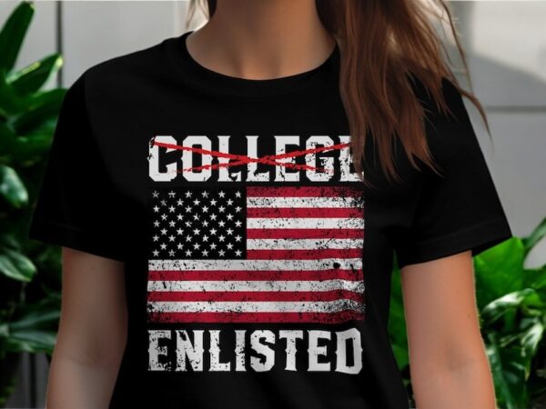 College Enlisted American Flag Shirt Product Photo 1