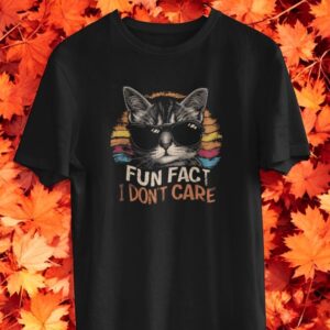 Cool Cat I Don't Care T-Shirt Product Photo 2