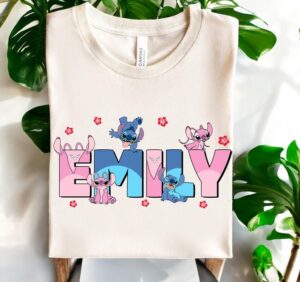 Custom Name Stitch And Angel Shirt Product Photo 3