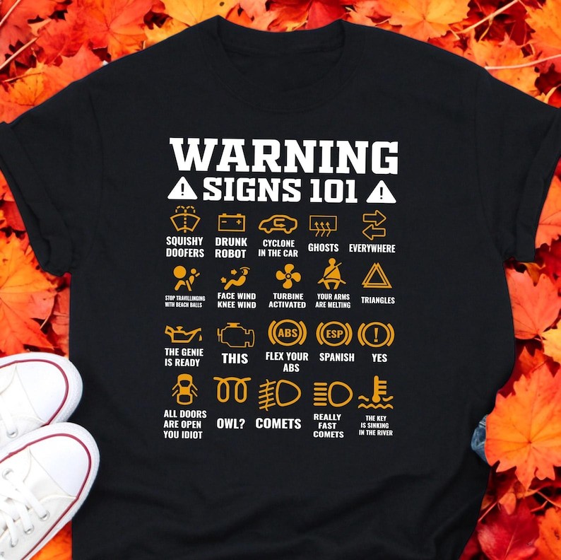 Dashboard Warning Lights Shirt Product Photo 2