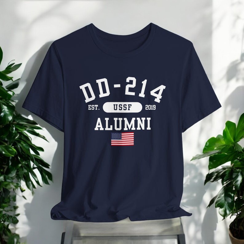 Dd-214 Alumni (Ussf) Military Retirement T-Shirt Product Photo 2