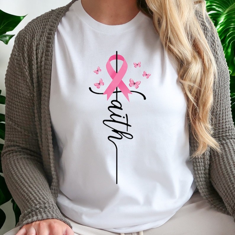 Faith Breast Cancer Shirt Product Photo 2