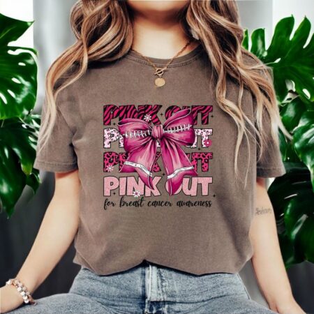 Floral Breast Cancer Pink Ribbon Cancer Pink Out Shirt Product Photo 1