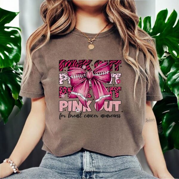 Floral Breast Cancer Pink Ribbon Cancer Pink Out Shirt Product Photo 1