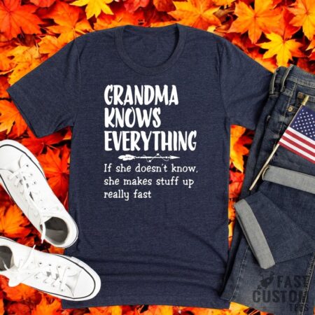 Funny Grandma Knows Eveything Shirt Product Photo 1