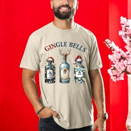 Gin Lovers Drinking Christmas Gingle Bells Sweatshirt Product Photo 1