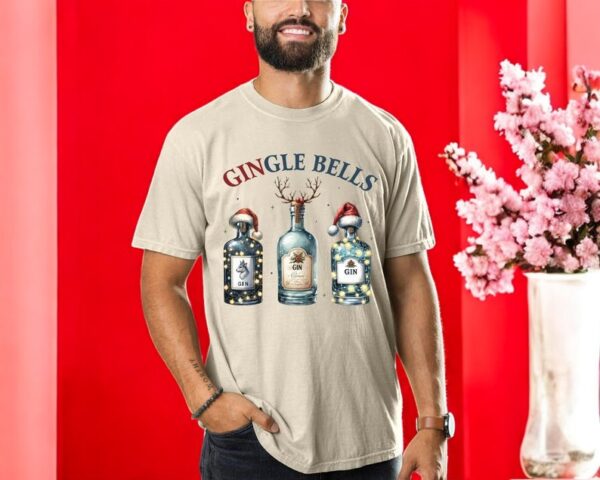 Gin Lovers Drinking Christmas Gingle Bells Sweatshirt Product Photo 1