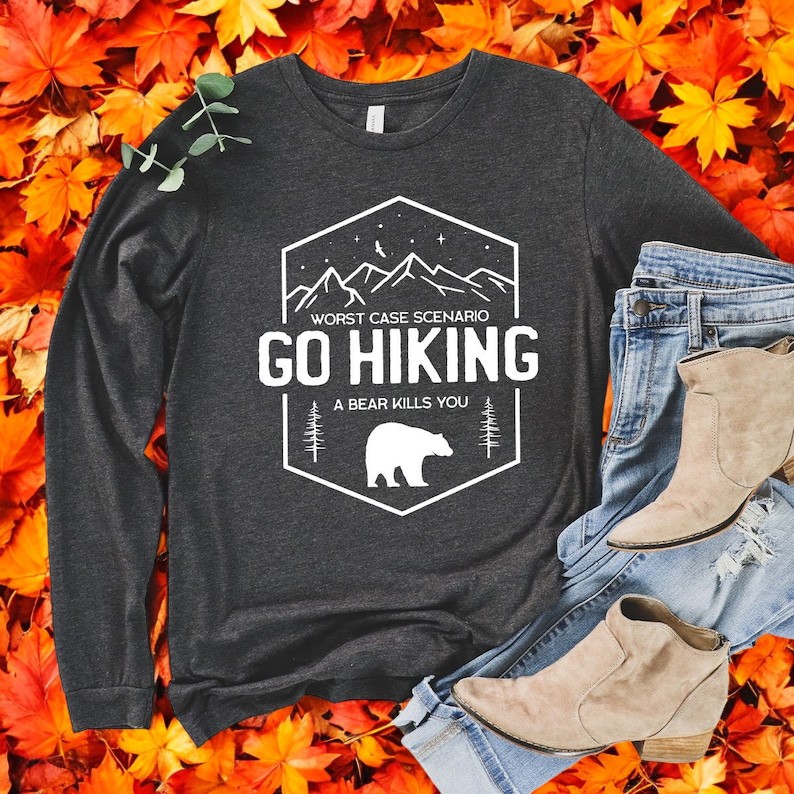 Go Hiking Worst Scenario Bear Kills You Shirt Product Photo 2