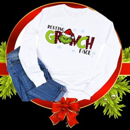 Grinch Face Long Sleeve T-Shirt Product Photo 1