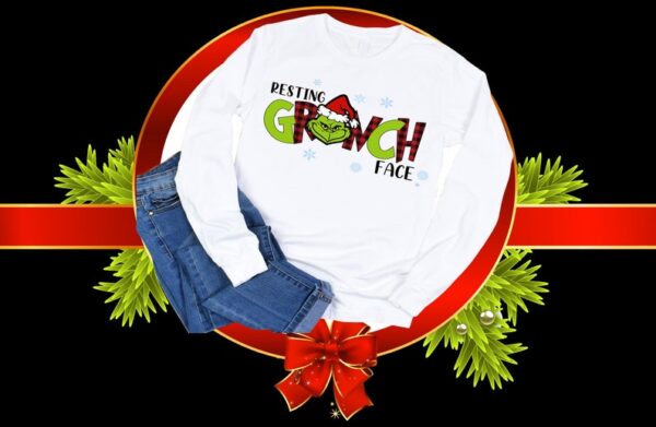 Grinch Face Long Sleeve T-Shirt Product Photo 1