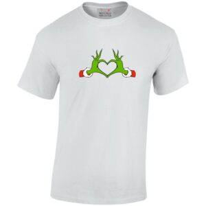 Heart Christmas Grinch Hand T-Shirt Product Photo 2