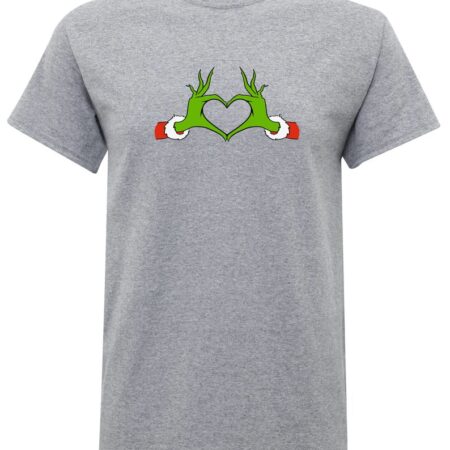 Heart Christmas Grinch Hand T-Shirt Product Photo 1