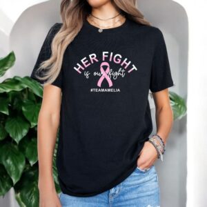 Her Fight Is Our Fight Pink Ribbon Breast Cancer Shirt Product Photo 2